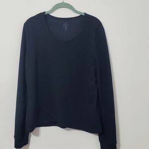 Freefly Long Sleeve Tulip Hem Top Black Womens Large